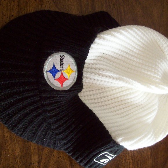 VINTAGE Pittsburgh Steelers Beanie Player White Knit NWT Reebok - Picture 8 of 8